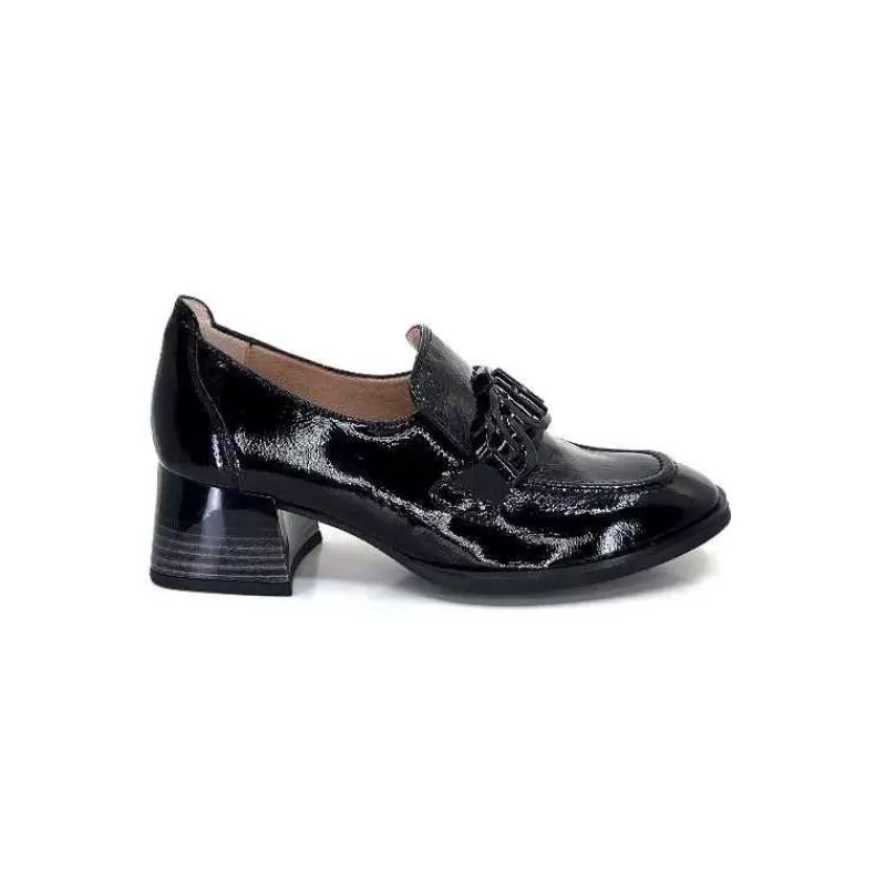 Hispanitas Hi232992 Charlize Cuir Vernis Noir-Femme Mocassins