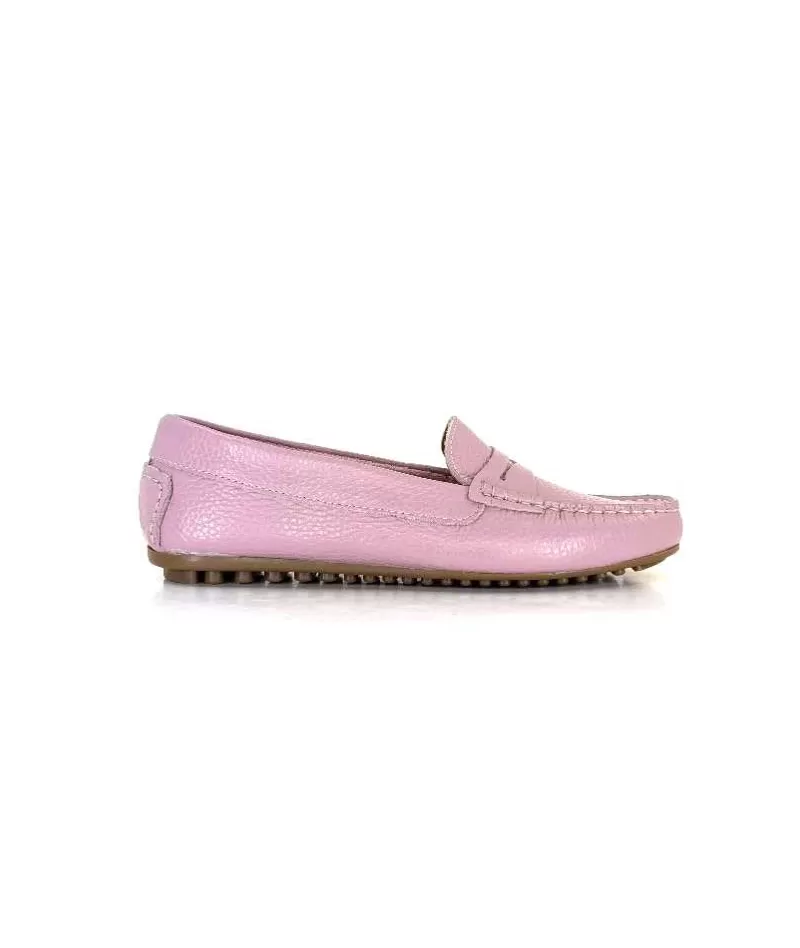 Ivoire0209b Ivoire 10322 Cuir Mauve-Femme Mocassins