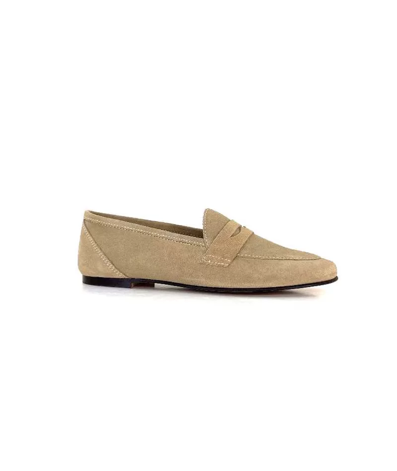 Ivoire0209b Ivoire 10648 Daim Beige-Femme Mocassins