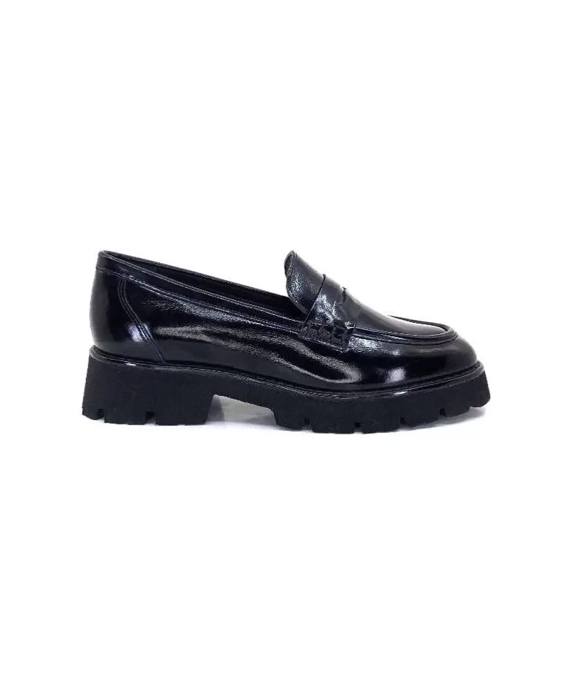 Ivoire-354 Ivoire 108606 Cuir Vernis Noir-Femme Mocassins