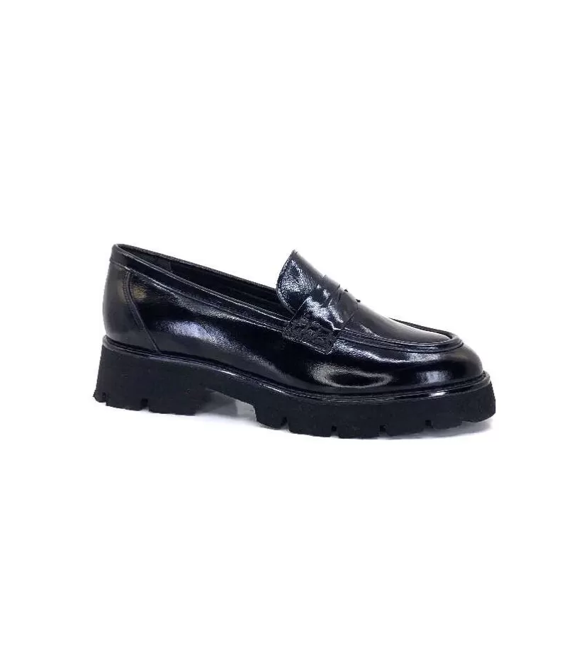 Ivoire-354 Ivoire 108606 Cuir Vernis Noir-Femme Mocassins