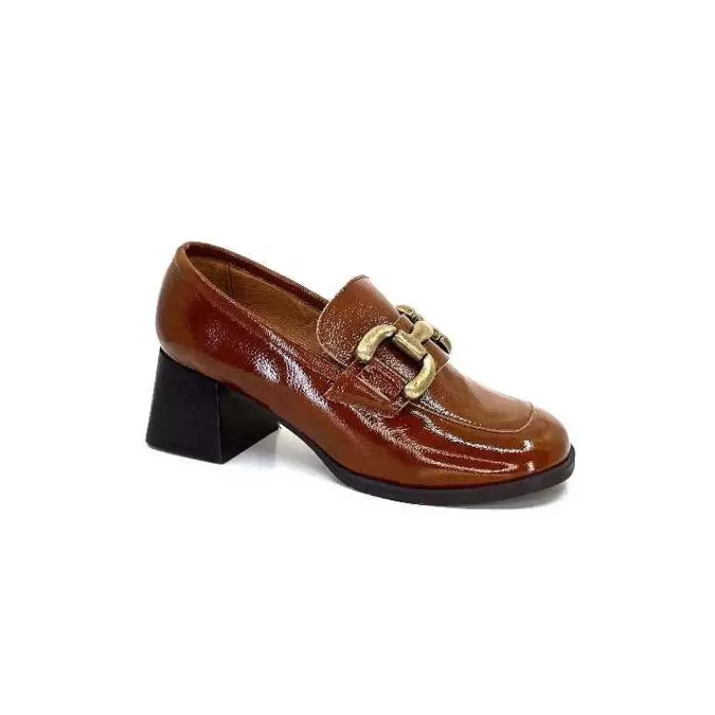 We Do Ivoire 11301A Cuir Vernis Marron-Femme Mocassins