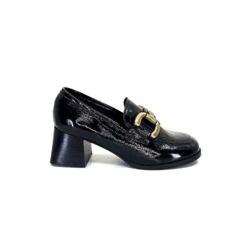 We Do Ivoire 11301A Cuir Vernis Noir-Femme Mocassins