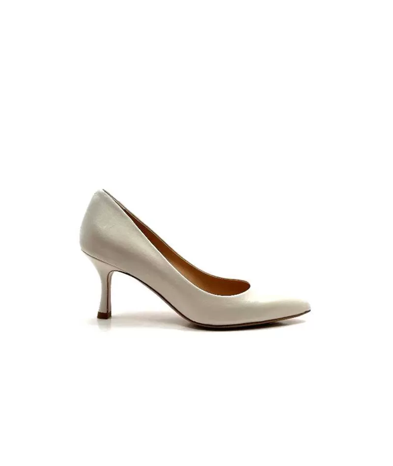 franco russo napoli fgr Ivoire 1901 Cuir Creme-Femme Escarpins