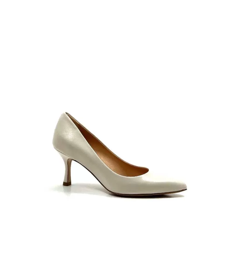 franco russo napoli fgr Ivoire 1901 Cuir Creme-Femme Escarpins