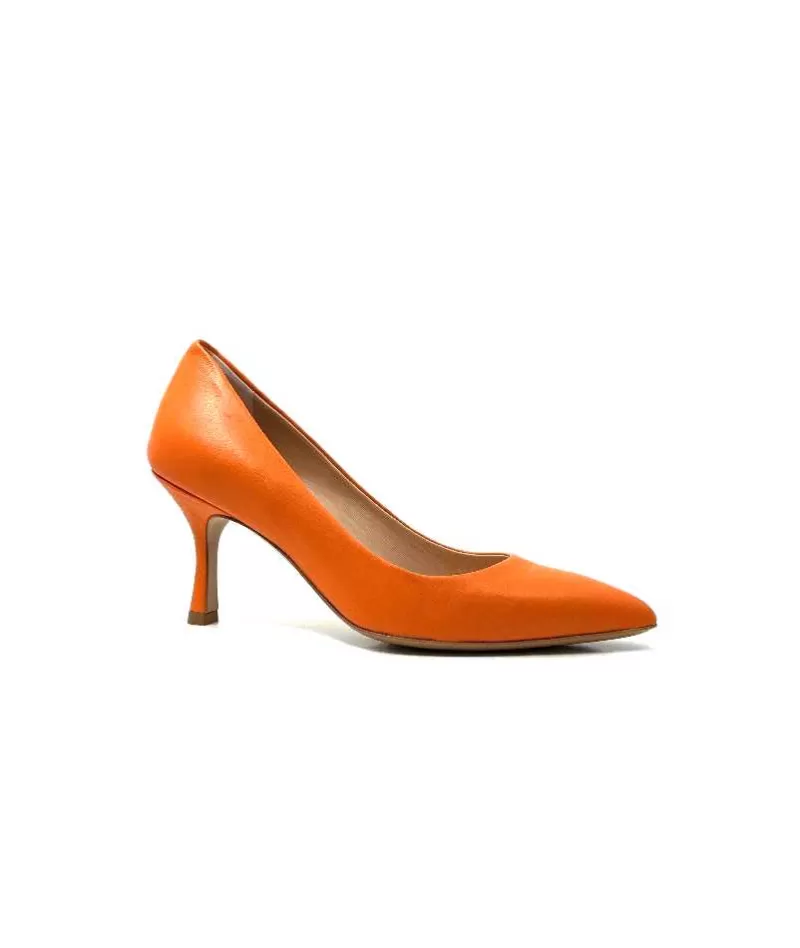 franco russo napoli fgr Ivoire 1901 Cuir Orange-Femme Escarpins