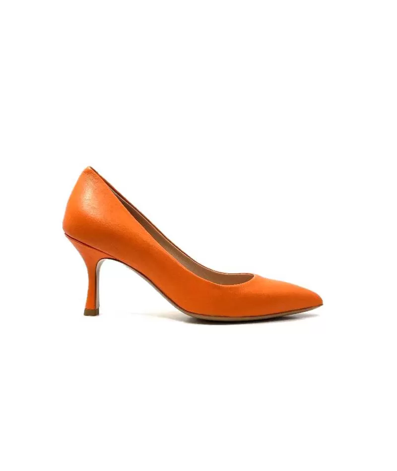 franco russo napoli fgr Ivoire 1901 Cuir Orange-Femme Escarpins