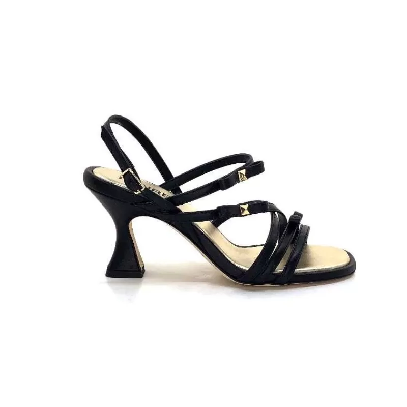 Ivoire0551 Ivoire 2147 Lia Cuir Noir-Femme Sandales