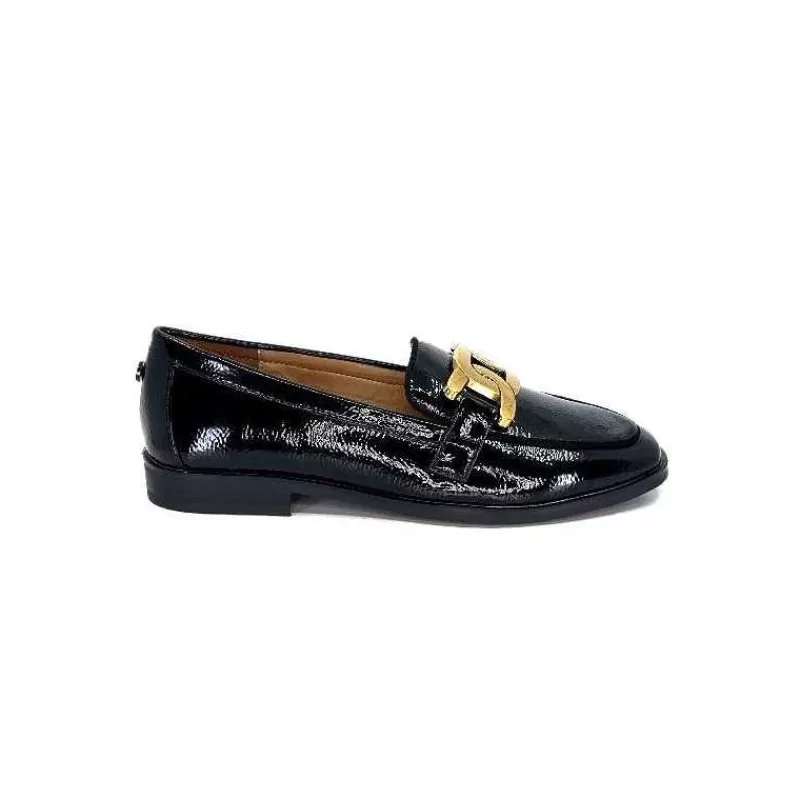 Ivoire0317a Ivoire 2200127-1301 Cuir Vernis Noir-Femme Mocassins