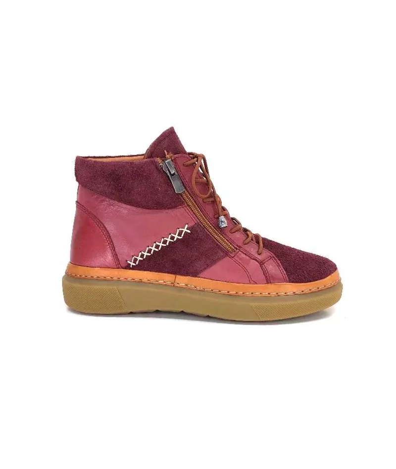 355-ivoire Ivoire 24721 Daim Bordeaux-Femme Bottines