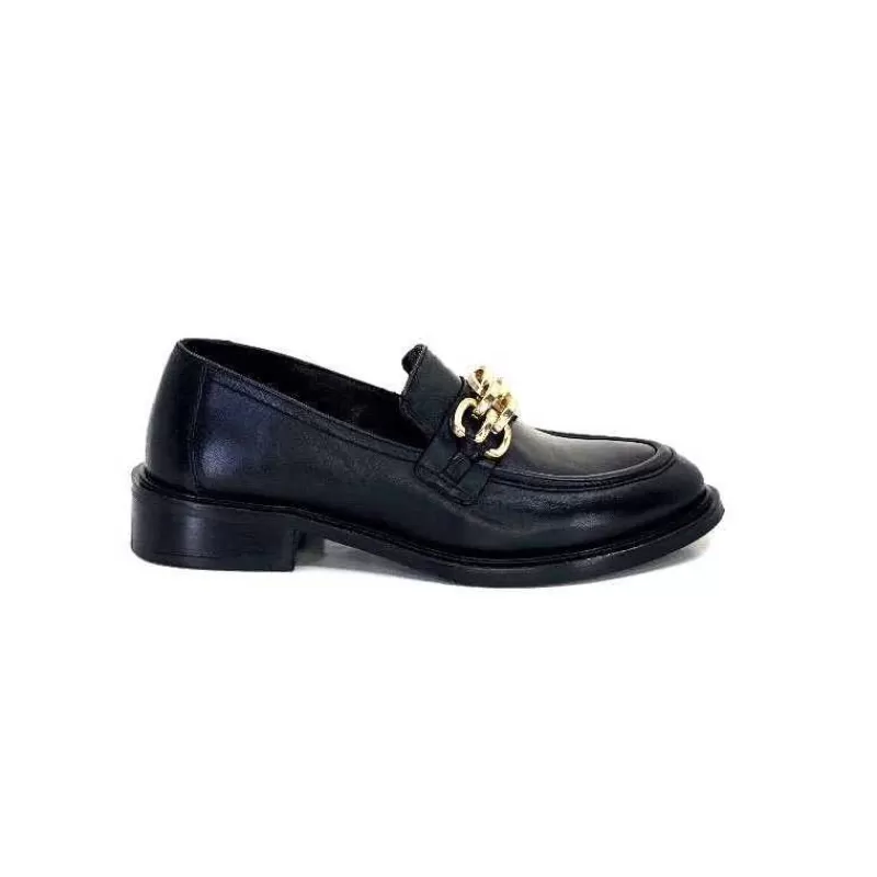 cashka / fatih ustundag Ivoire 3291 Ilay Cuir Noir-Femme Mocassins