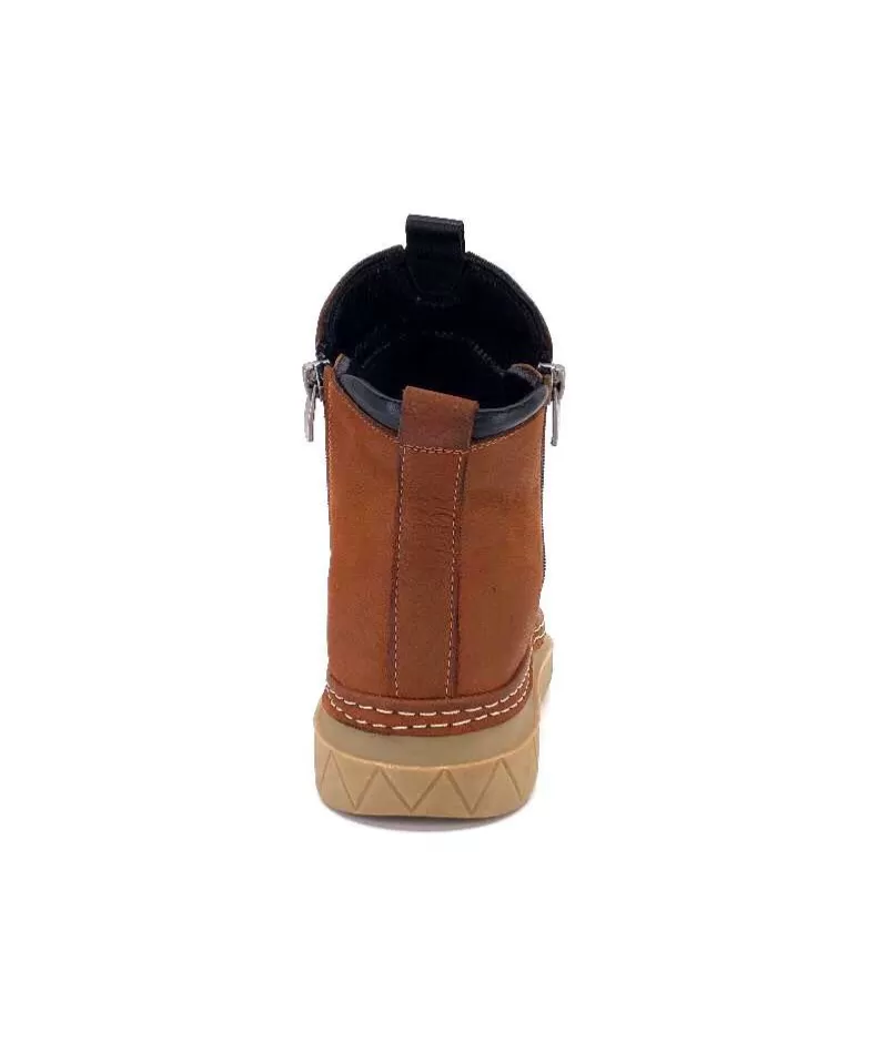 355-ivoire Ivoire 32Fe12 Cuir Vintage Marron-Femme Bottines