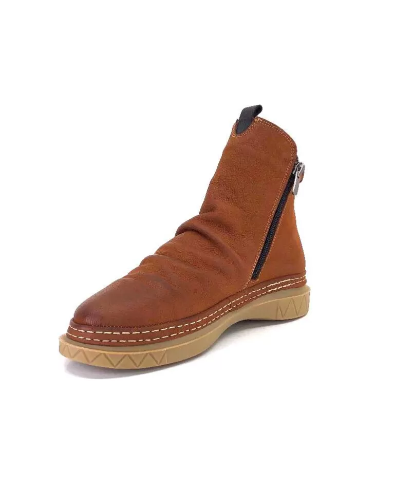 355-ivoire Ivoire 32Fe12 Cuir Vintage Marron-Femme Bottines