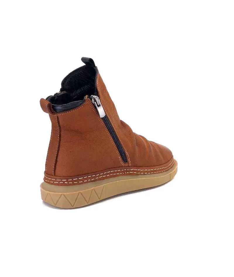 355-ivoire Ivoire 32Fe12 Cuir Vintage Marron-Femme Bottines