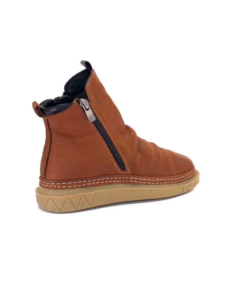355-ivoire Ivoire 32Fe12 Cuir Vintage Marron-Femme Bottines