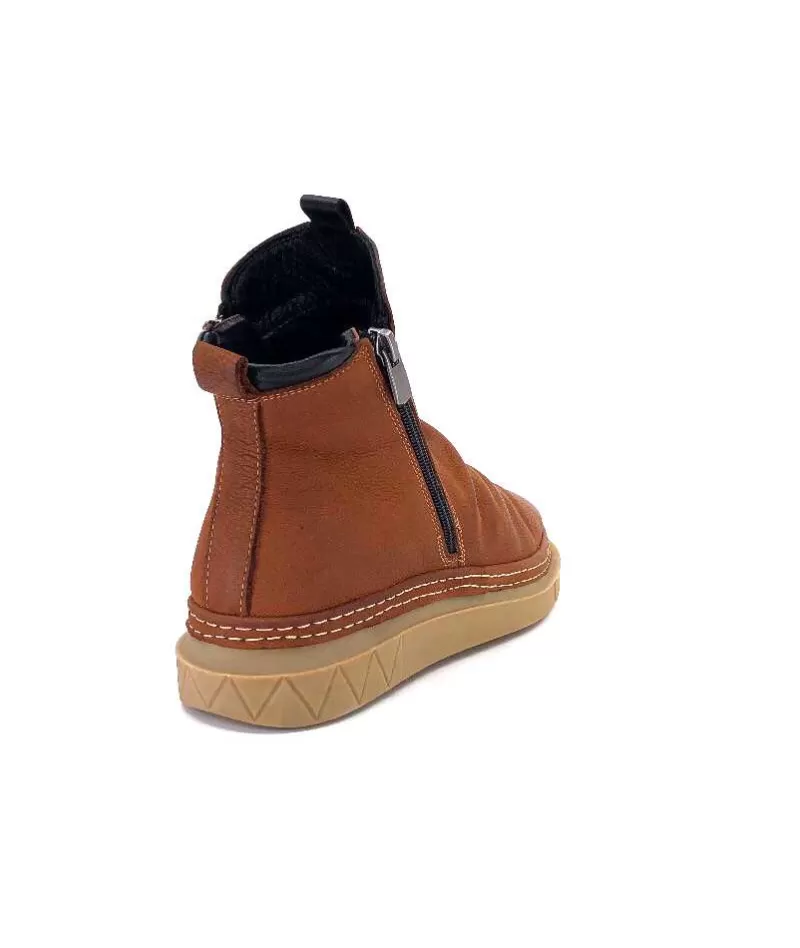 355-ivoire Ivoire 32Fe12 Cuir Vintage Marron-Femme Bottines