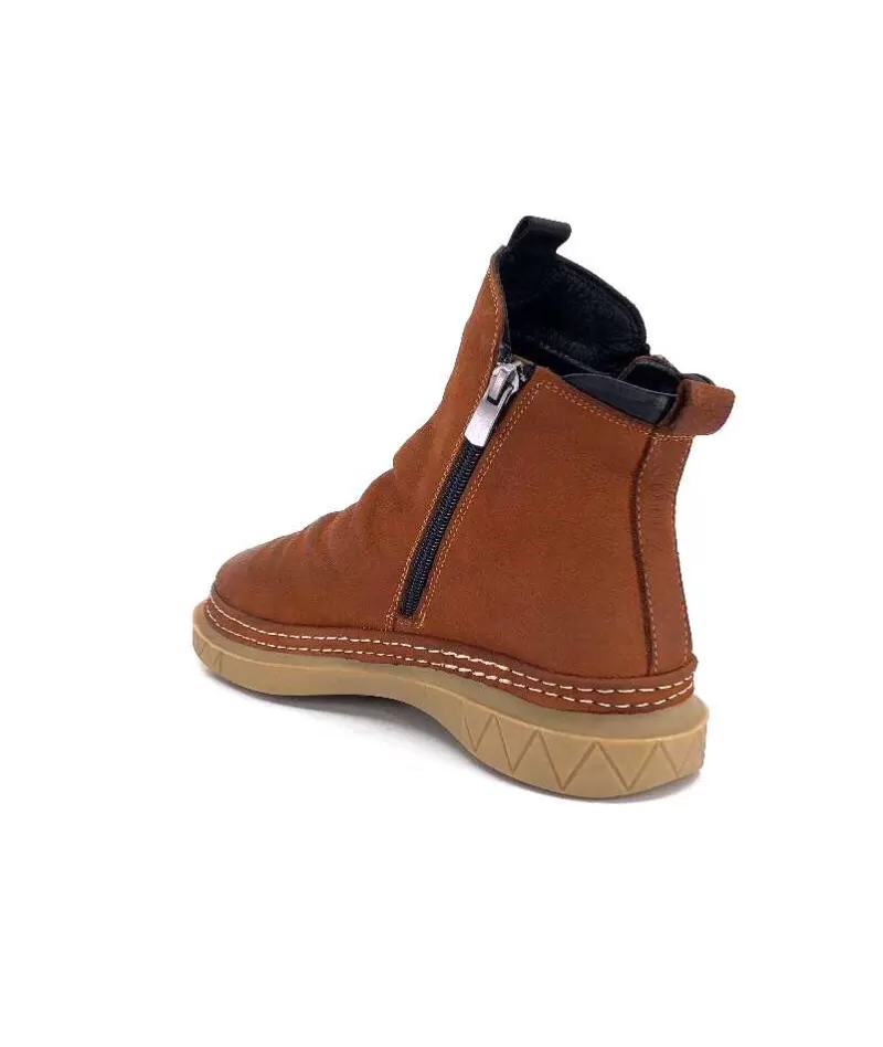 355-ivoire Ivoire 32Fe12 Cuir Vintage Marron-Femme Bottines