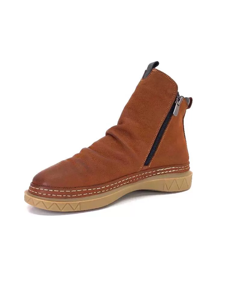 355-ivoire Ivoire 32Fe12 Cuir Vintage Marron-Femme Bottines