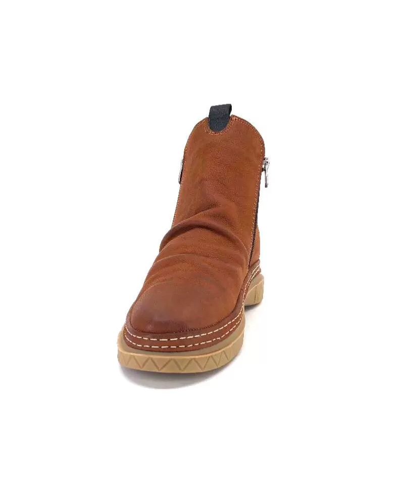355-ivoire Ivoire 32Fe12 Cuir Vintage Marron-Femme Bottines