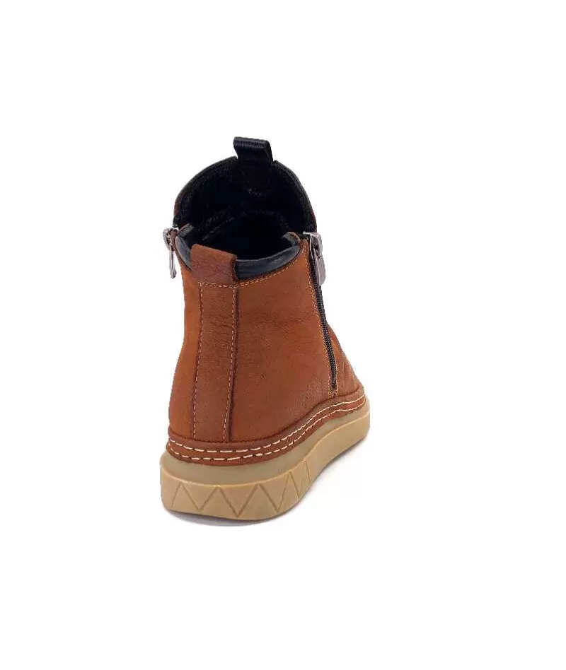 355-ivoire Ivoire 32Fe12 Cuir Vintage Marron-Femme Bottines