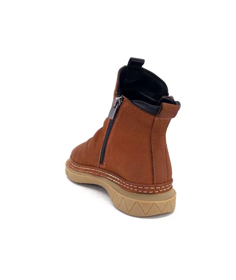 355-ivoire Ivoire 32Fe12 Cuir Vintage Marron-Femme Bottines