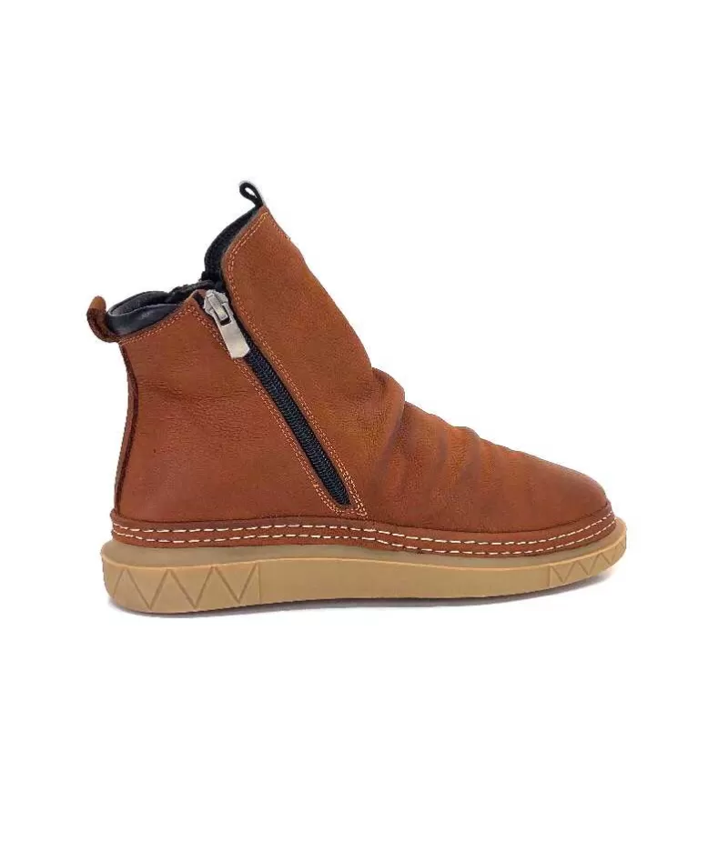 355-ivoire Ivoire 32Fe12 Cuir Vintage Marron-Femme Bottines