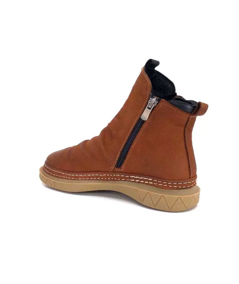 355-ivoire Ivoire 32Fe12 Cuir Vintage Marron-Femme Bottines