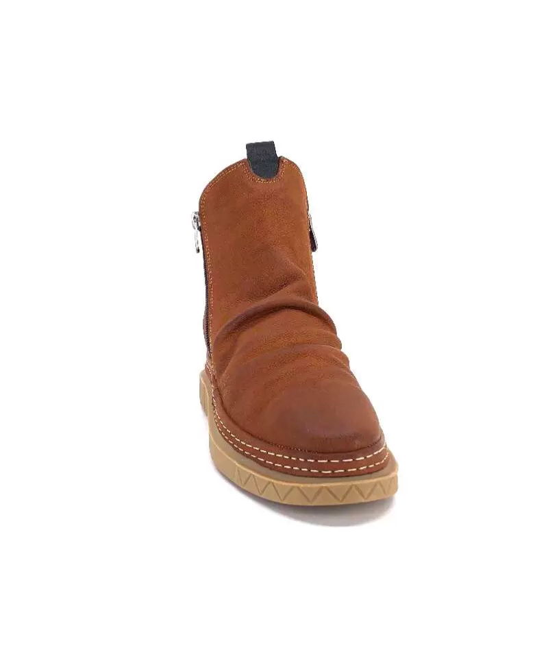 355-ivoire Ivoire 32Fe12 Cuir Vintage Marron-Femme Bottines
