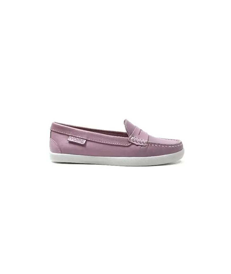 Ivoire0236a Ivoire 3456 Havana Cuir Lilas-Femme Mocassins