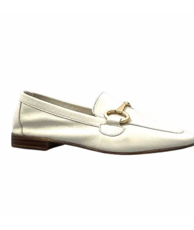 355-ivoire Ivoire 35.48.700 Cuir Off White-Femme Mocassins