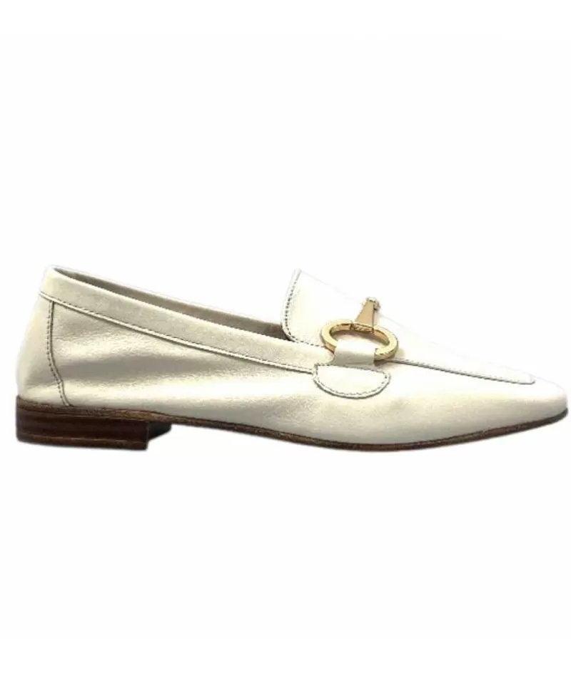 355-ivoire Ivoire 35.48.700 Cuir Off White-Femme Mocassins