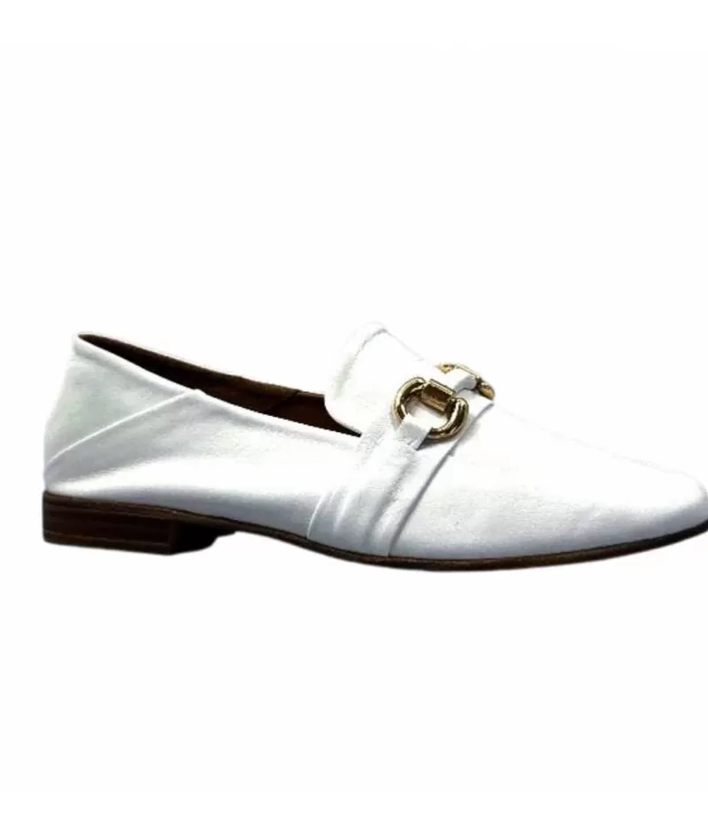 355-ivoire Ivoire 35.48.709 Cuir Blanc-Femme Mocassins