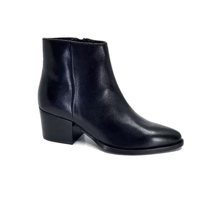 Ivoire0104a Ivoire 46105 Cuir Noir-Femme Bottines