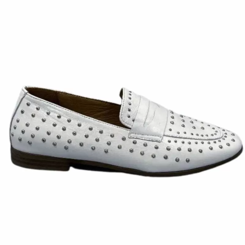 Ivoire0401a Ivoire 500.1000 Cuir Blanc-Femme Mocassins