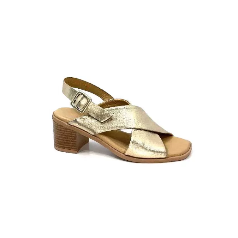 Ivoire0401a Ivoire 500.3018 Cuir Or-Femme Sandales