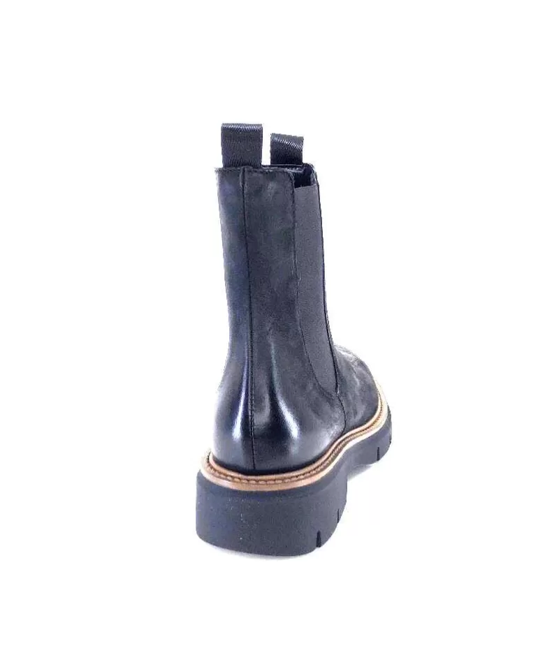 Ivoire0104a Ivoire 50197 Cuir Vintage Noir-Femme Bottines