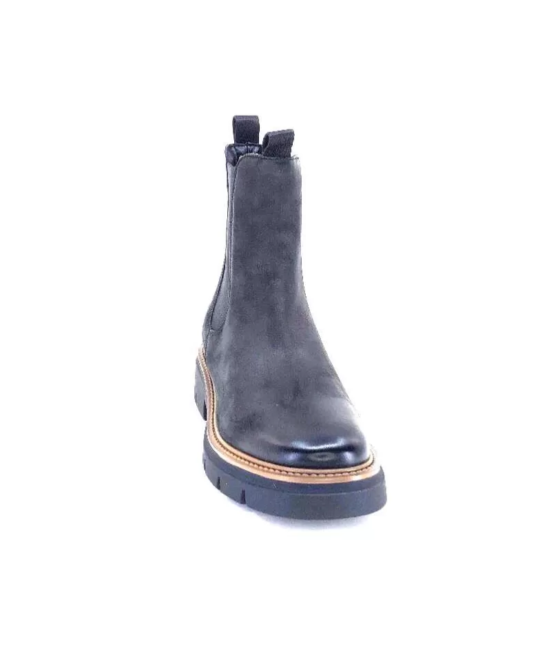 Ivoire0104a Ivoire 50197 Cuir Vintage Noir-Femme Bottines