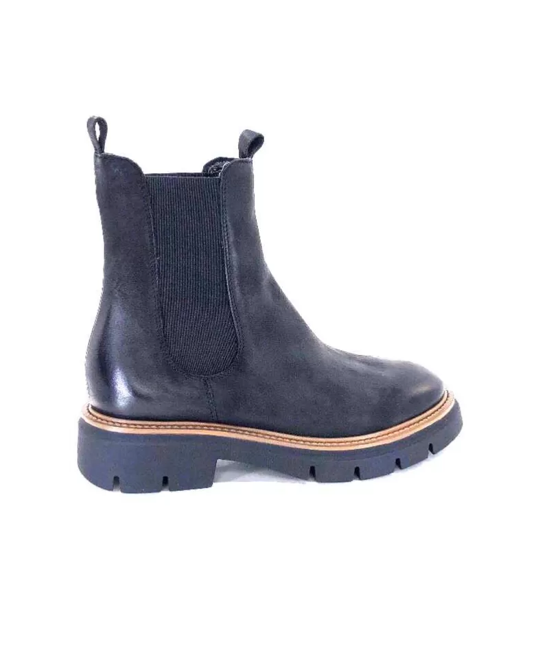 Ivoire0104a Ivoire 50197 Cuir Vintage Noir-Femme Bottines