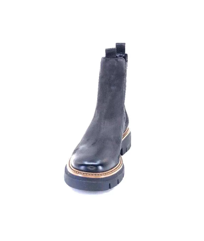 Ivoire0104a Ivoire 50197 Cuir Vintage Noir-Femme Bottines