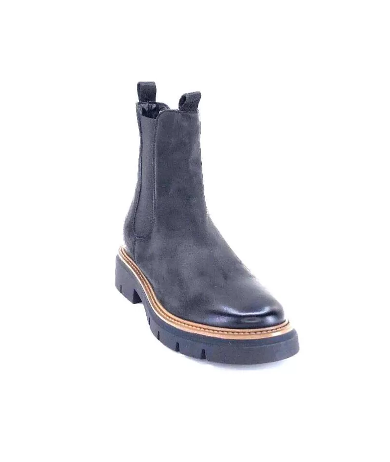 Ivoire0104a Ivoire 50197 Cuir Vintage Noir-Femme Bottines