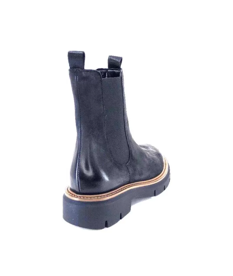 Ivoire0104a Ivoire 50197 Cuir Vintage Noir-Femme Bottines