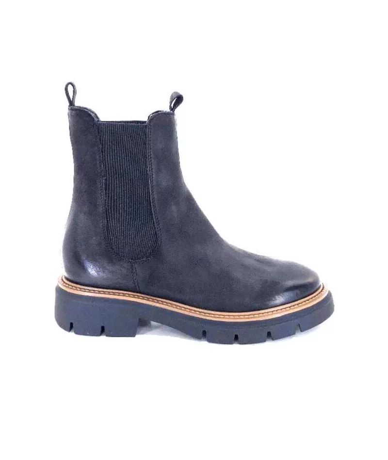Ivoire0104a Ivoire 50197 Cuir Vintage Noir-Femme Bottines