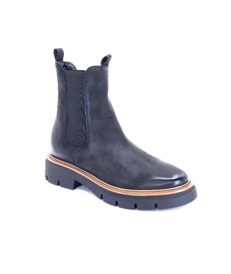 Ivoire0104a Ivoire 50197 Cuir Vintage Noir-Femme Bottines
