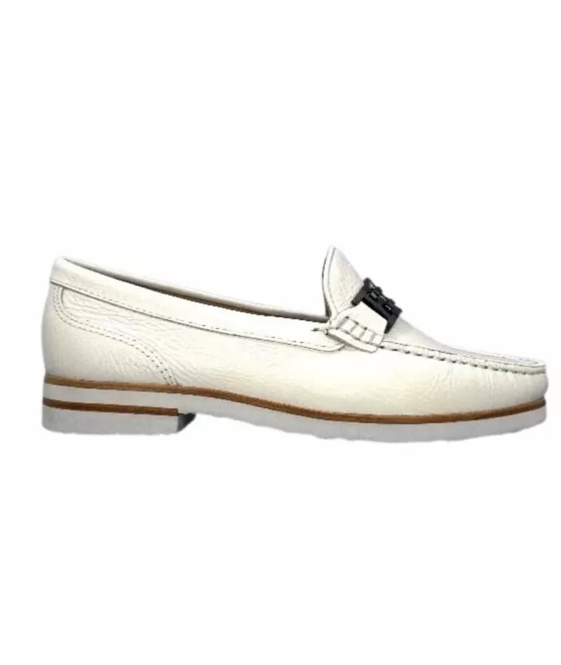 Ivoire0236a Ivoire 50686 Gravanni Cuir Blanc-Femme Mocassins