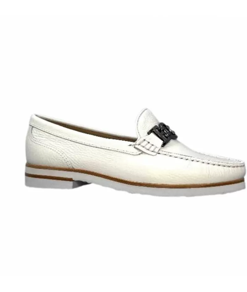 Ivoire0236a Ivoire 50686 Gravanni Cuir Blanc-Femme Mocassins