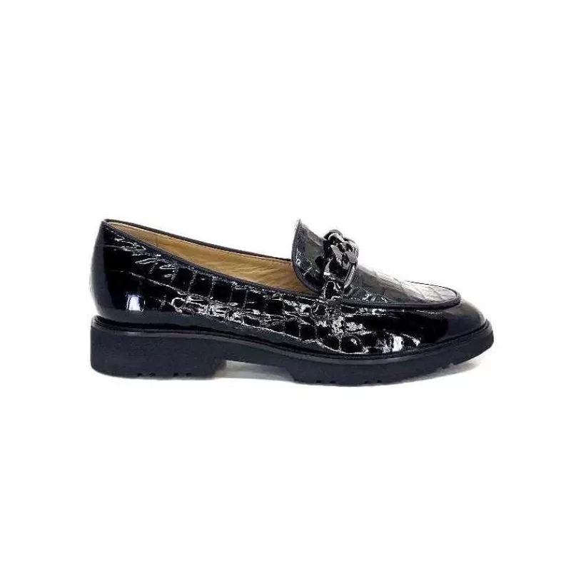 Ivoire0236a Ivoire 54595 Cuir Vernis Coco Noir-Femme Mocassins