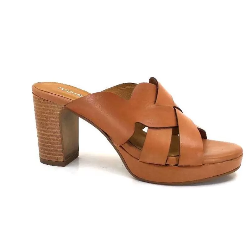 Ivoire0399a Ivoire 6080 Cuir Cuoio-Femme Mules