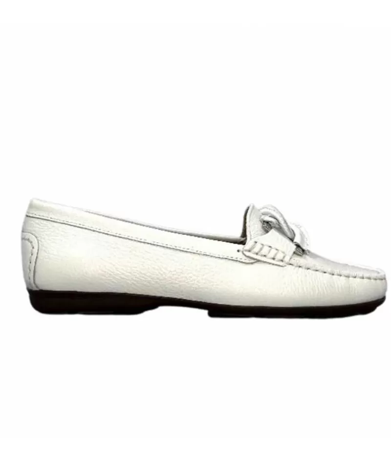 Ivoire0236a Ivoire 6341 Cannes Cuir Blanc-Femme Mocassins