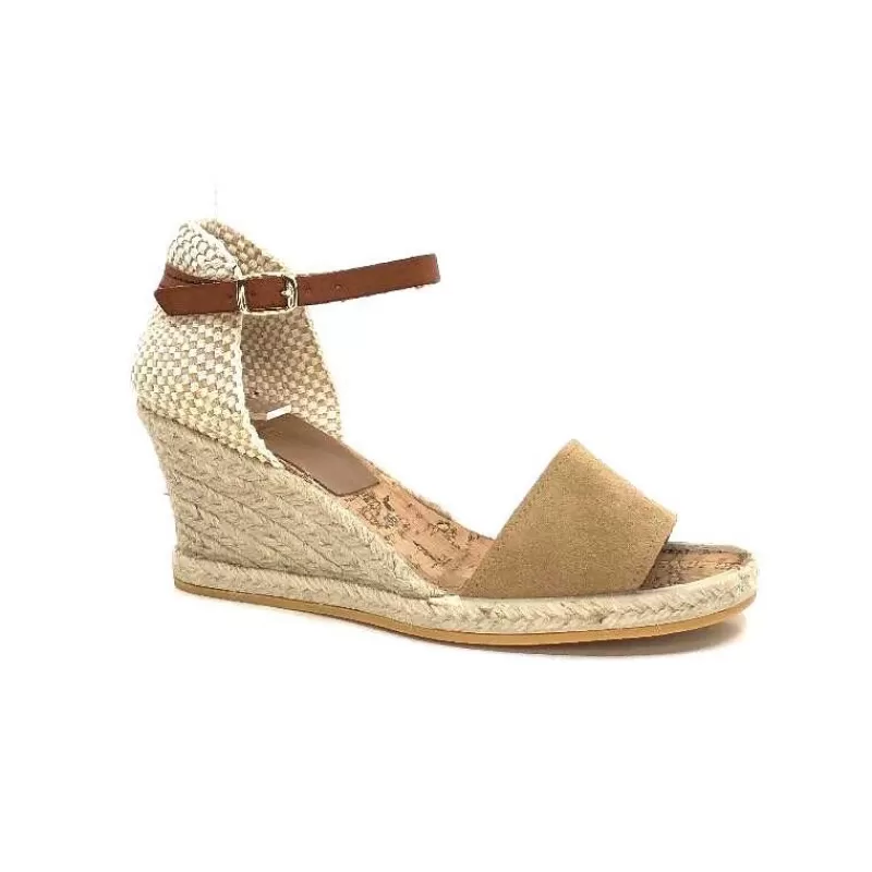 Ivoire0035a Ivoire 6N20-41 Daim Camel-Femme Plateformes