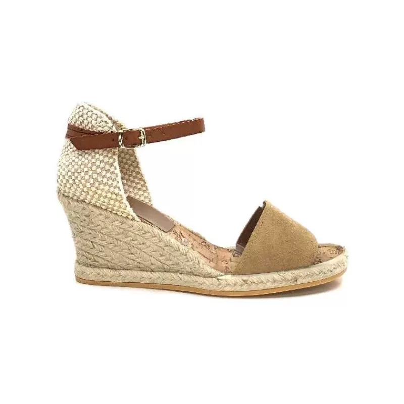 Ivoire0035a Ivoire 6N20-41 Daim Camel-Femme Plateformes